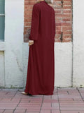 Fongt New Muslim Women's Clothing Middle Eastern Arab Style Zippered Open-Shirt Into The Bag Temperament Loose Dress