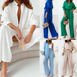 Fongt Women's New Trendy Loose Shirt Broad-Legged Fashion Suit Women's Two Sets