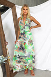 Fongt 24 Spring / Summer Print With V Collar Waist Sexy A-Line Dress 88238-Outfit