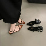 Fongt Sandals Women Wear A New Korean Version Of The French Style Soft Dress Black Roman Shoes In The Summer