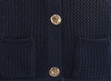 New 2024 Women's High-End Thick Needle Long-Sleeved Sweater Cardigan Jacket W063 2047-1-Outfit