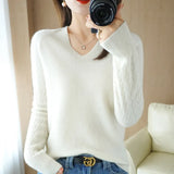 Fongt Out Makes Bottom Unlined Upper Garment Female Autumn Dong New Style Sweater Inside Jacket Long Sleeve Sets Foreign Style Slim V Gets Sweater Female-Outfit