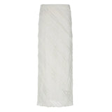 Fongt Vintage Crumbat Splicing Half-Body Skirt Holiday High-Waisted Thin A-Shaped Skirt New Mid-Long Skirt