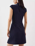 Fongt Women's Sleeveless Round Collar Body Quality Tidal Dress 8083
