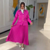 Fongt Temperament Long Dress Suit Women's 100-Fold Dress Suit Women's Clothing