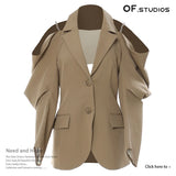 Fongt New Out-Shoulder Chain Design Irregular Suit Jacket 1593