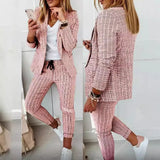 Fongt New Lattice Casual Suit Suit Suit Suit Women's Clothing