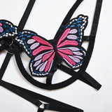 Products New Sex Underwear Sexy Hollow Butterfly Three-Piece Set Direct