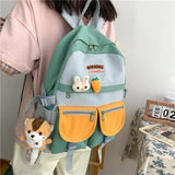 Kawaii Panelled Backpack Fashion Ladies Book Vintage Schoolbag Cute Female Cool Backpack Women Harajuku Student Travel