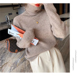 Fongt Collar Pit Sweater Jacket Qiu Dong Loose Bottom Shirt 2024 Korean New Foreign Style Versatile Set Knitting Dozen-Outfit