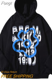 Clothes Y2k Hoodies Hip Hop Streetwear Hoodie Sweatshirt Graffiti Illusion Letter Print Pullover Harajuku Spring