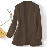 Fongt East Hot Style Spring And Autumn Temperament Commuting Solid Color Lapel Long Sleeve Small Suit Korean Version Coat Female-Outfit