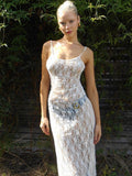 Fongt Hottie Niche Lace Perspective Sling Skirt Exploding Fashion Showback Dress