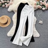 Fongt Autumn And Winter New Retro Suit Trousers Women's Leisure High Waist Hanging Feeling Thin Legs On The Bottom Of Long Pants