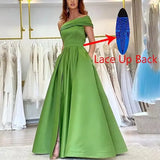 Fongt Dingy Dress Evening Dress Birthday Party Pony Dress Green High Open Fork Sexy