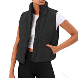Fongt New Fashion Zipper Pocket Short Cotton Cotton Vest