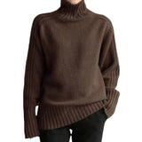 Fongt Sweater Women Winter Korean Retro Loose Languid Languid Temperament Simple Thick Pit Strip Bottom Knitting Shirt