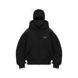 Fongt Trendy Double Hat Boomer Design Hooded Zipper Open-Shirt Couple Windproof Street Coat