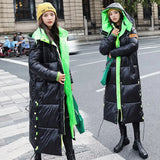 Coat Padded Warm Jacket Glossy Down Jacket Winter Women Waterproof Coat Oversized Thick Long Parkas Hooded Jaqueta