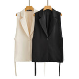 Fongt Sales Spring 2025 New T-Shirt Decorated Open Fork Vest Suit Vest