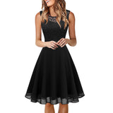 Women's Elegant Lace Wedding Dress Bow Belt Irregular Length Sleeveless Dress Chiffon Dress Bridesmaid Cocktail Party Dresses-Outfit