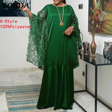 Summer Dress 2022 VONDA Vintage Lace Patchwork Party Long Maxi Dress Beach Sundress Ruffled Vestido Kaftan Robe