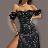 Fongt New Women's Elegant French Slim Floral Light Wind High Waist Print Winter