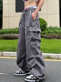 Y2K Parachute Pants Women Hippie Streetwear Oversize Pockets Cargo Trousers Harajuku Techwear Wide Pantalones