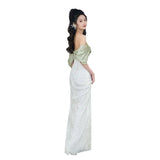 One-Word Shoulder Evening Dress Lily High-End Luxury Small High-End French Temperament Host Banquet Bride