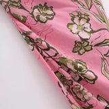 Spring Round-Collar Sleeveless Print Hollowed-Out Dress 3067737-Outfit