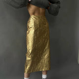 Fongt Women's Spring 2023 New Skirt Pleated High Waist Open Fork Fashion Trend Versatile-Outfit