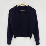 Vintage Zip Up Casual Versatile Cardigan-Outfit