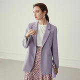 Multicolour Autumn Winter Casual Blazer Women Office Lady Black Jacket Blazer Oversize Female Purple Blazer Coat