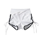New Summer Style High-Waisted Shorts With Banged Edges And Tight Hips And Rope Straps For Sports Casual Pants-Outfit