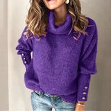 Winter Casual Knitted Turtleneck Sweater Women Warm Pullovers Solid Jumper Plus Size 4XL 5XL Long Sleeve Women's