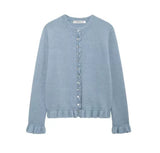Fongt Autumn New Temperament Round Neck Simple Stacked Knitted Coat 2756114