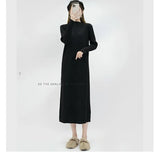 Fongt And Winter With Coat Sweater Dress Women Loose Fashion With Medium And Long Bottoming Over The Knee Knit Dress