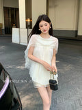 Fongt Does Not Return] Xiu Xixi 13 Lines 2025 Summer Temperament Chiffon Shirt Sleeveless Top Lady 89406