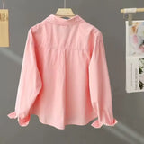 Fongt 2025 Spring And Autumn New White Shirt Women Wearing Short Shirts Spring And Autumn Leisure Top