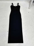 Fongt Cloth Forget French Sexy V-Neck Strap Sling Dress High Open Fork And Hip Long One-Step Skirt