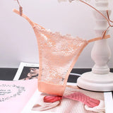 Fongt Trousers Female Lace Sexy No-Width Perspective Seduction Cotton Crotch Hollow Comfortable Lady Solid Color Low-Waisted Tpants