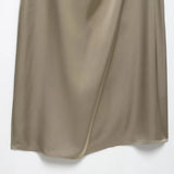 Fongt Homemade New Women's Classic Folded Decorative Silk-Sense Dress 2248748