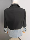 2024 Autumn New Fashion Elegant Turn-down Collar Long Sleeve Single-breasted Loose Patchwork Coat Women TH490-Outfit