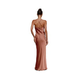 Fongt Spring And Summer New Sexy Solid Color Bodyless Sleeveless Back Temperament Dress Woman