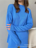 Fongt Hot Sales Solid-Color Suit Women Irregular Open Fork Top + Wide Leg Pants Leisure Loose New