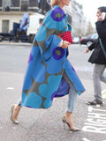 Fongt Spring And Autumn Wishebay Long Horn Sleeve Coat Print Loose Wind Coat