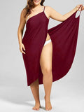Fongt New Plus Size Dress Solid Color Sexy Sling Beach