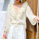 Fongt Spring Women's New White French Shirt Women's Long Sleeves Changfeng Shenzhen South Oil Shirt Women's
