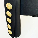 QUALITY 2023 Newest Fashion Show Designer Jacket Women's Stylish Peak Shoulder Strass Diamonds Beaded