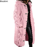 Size 4XL 5XL Autumn Winter Women Sweater Cardigan Twist Oversized Knitted Coat Female Long Cardigans Fashion Jackets